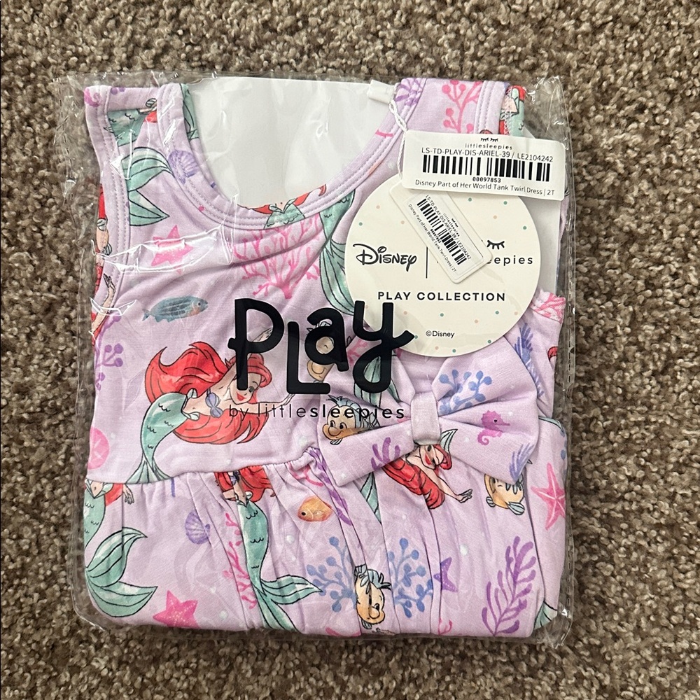 Disney Little Sleepies Ariel Play Collection Pajama - Purple and Green